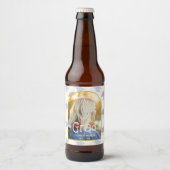 Retro-Pfirsich-Abschluss Bierflaschenetikett (Vorderseite)