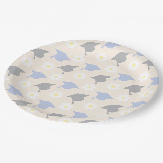 Retro Pfirsich Abschluss Pappteller (Schrägansicht)