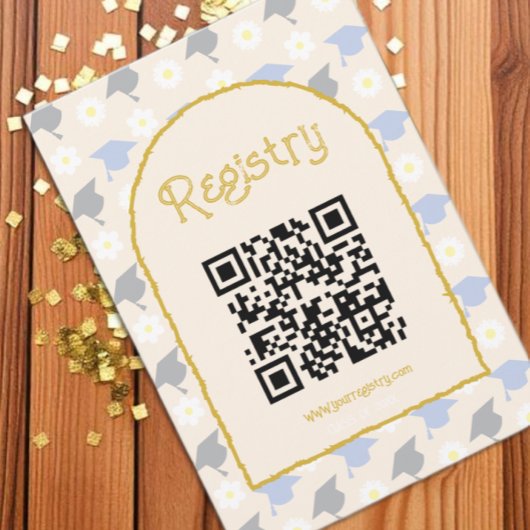 Retro-Pfirsich-Abschluss-Registry Begleitkarte
