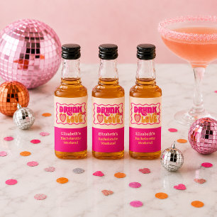 Retro Pfirsich Trunken vor Liebe Alkoholflaschenetikett