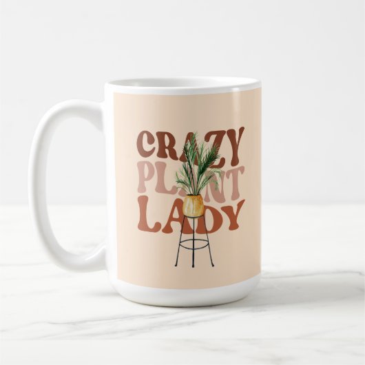 Retro Pflanze Lady Watercolor Pflanze Typografie Kaffeetasse (Links)