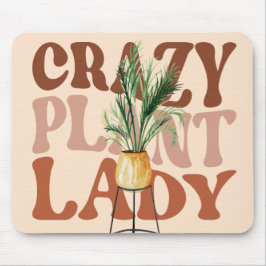 Retro Pflanze Lady Watercolor Pflanze Typografie Mousepad