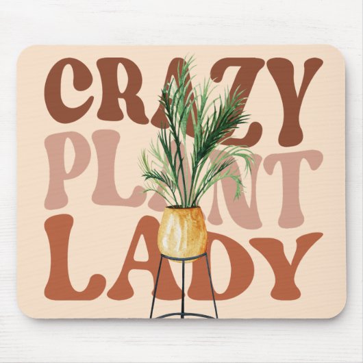 Retro Pflanze Lady Watercolor Pflanze Typografie Mousepad (Vorne)