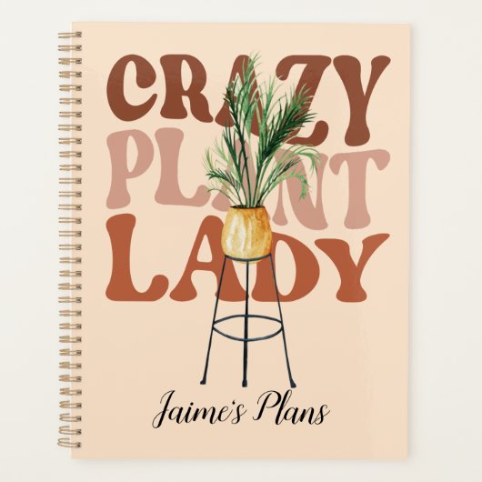 Retro Pflanze Lady Watercolor Pflanze Typografie Planer (Vorderseite)