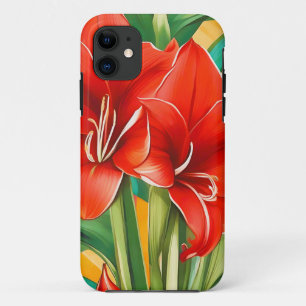 Retro Pflanze Pop Art Amaryllis Case-Mate iPhone Hülle