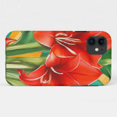 Retro Pflanze Pop Art Amaryllis Case-Mate iPhone Hülle (Rückseite (Horizontal))