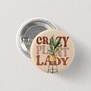 Retro-Pflanzen-Lady-Aquarell-Pflanzen-Typografie Button