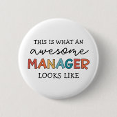 Retro Phantastisch Manager Funny Button (Vorderseite)