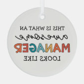 Retro Phantastisch Manager Funny Ornament Aus Glas (Rückseite)