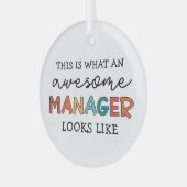 Retro Phantastisch Manager Funny Ornament Aus Glas (Vorderseite links)