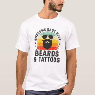 Retro Phantastische Väter haben Tattoos und Bärenb T-Shirt