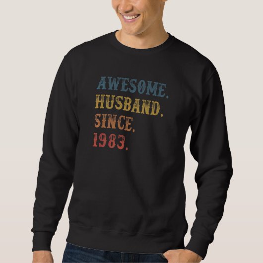 Retro Phantastischer Mann seit 1983 39 Wedding Ani Sweatshirt (Vorderseite)