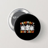 Retro Pharmacy Boo Crew Ghost Pharmaceuticals Tech Button (Vorne & Hinten)