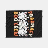 Retro Pharmacy Boo Crew Ghost Pharmaceuticals Tech Fleecedecke (Vorderseite (Horizontal))