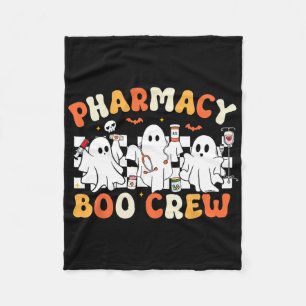 Retro Pharmacy Boo Crew Ghost Pharmaceuticals Tech Fleecedecke