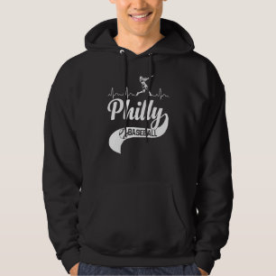 Retro Philadelphia Baseball Heartbeat Vintag Phil Hoodie