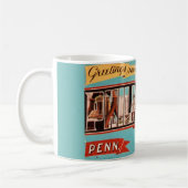 Retro Philadelphia Begrüßung Tasse (Links)