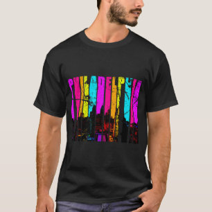 Retro Philadelphia Pennsylvania Cityscape Skyline T-Shirt