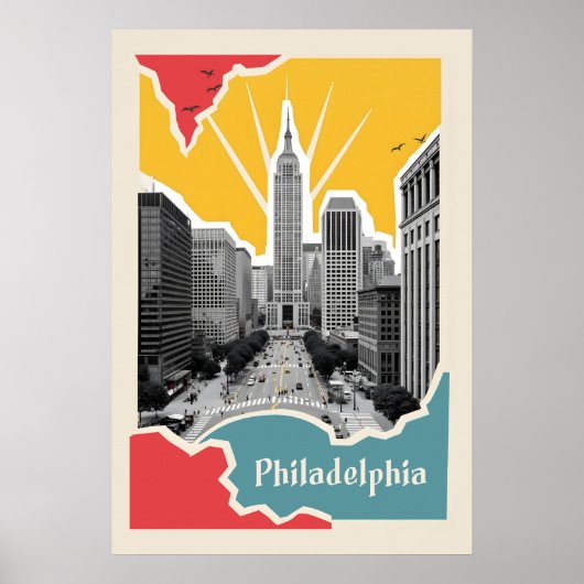 Retro Philadelphia Poster (Vorne)