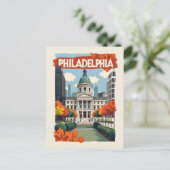Retro Philadelphia Postkarte (Stehend Vorderseite)
