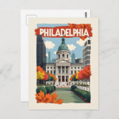 Retro Philadelphia Postkarte (Vorne/Hinten)