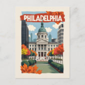 Retro Philadelphia Postkarte (Vorderseite)