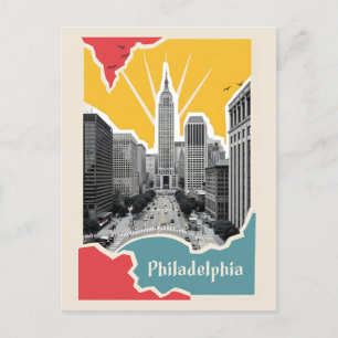 Retro Philadelphia Postkarte
