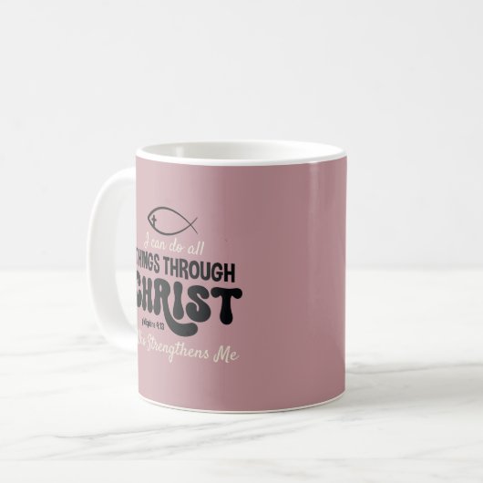 Retro Philippianer 4:13 Kaffeetasse (Vorderseite Links)