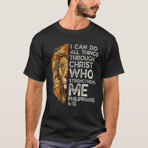 Retro Philippianer 4:13 Religious Lion Christlich T-Shirt