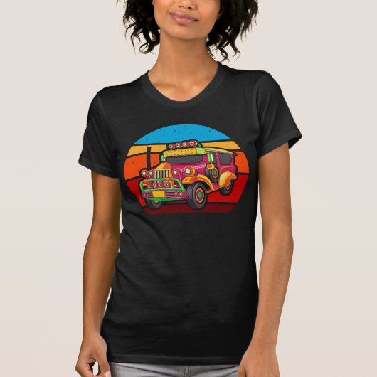Retro Philippines Jeepney Truck T-Shirt (Vorderseite)