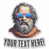 Retro Philosopher Bust - Benutzerdefinierter Text Aufkleber (Vorderseite)