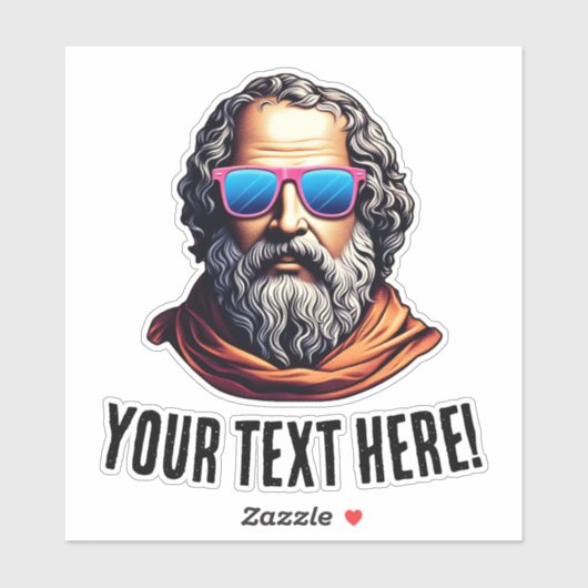 Retro Philosopher Bust - Benutzerdefinierter Text Aufkleber (Blatt)