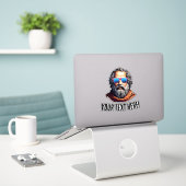 Retro Philosopher Bust - Benutzerdefinierter Text Aufkleber (Laptop auf Schreibtisch)