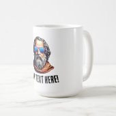 Retro Philosopher Bust - Benutzerdefinierter Text Kaffeetasse (VorderseiteRechts)