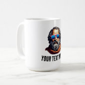 Retro Philosopher Bust - Benutzerdefinierter Text Kaffeetasse (Vorderseite Links)