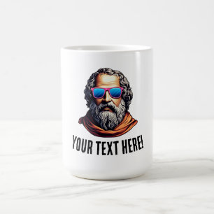 Retro Philosopher Bust - Benutzerdefinierter Text Kaffeetasse
