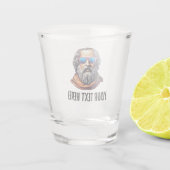 Retro Philosopher Bust - Benutzerdefinierter Text Schnapsglas (Rückseite)