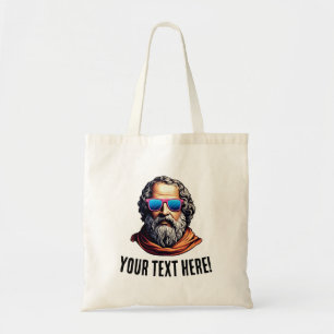 Retro Philosopher Bust - Benutzerdefinierter Text Tragetasche