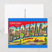 Retro Phoenix Arizona Postcard Postkarte (Vorne/Hinten)