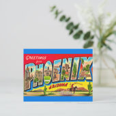 Retro Phoenix Arizona Postkarte (Stehend Vorderseite)