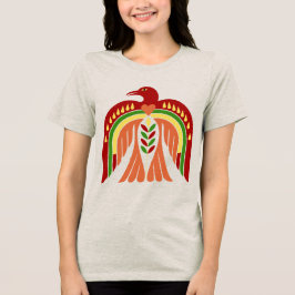 Retro-Phoenix-Volkskunst-Design Tri-Blend Shirt