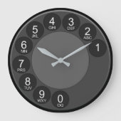 Retro Phone Dial Wall Clock Große Wanduhr (Vorderseite)