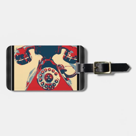 Retro Phone Gepäckanhänger (Vorderseite horizontal)