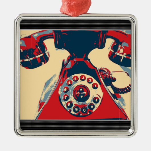 Retro Phone Ornament Aus Metall (Vorne)