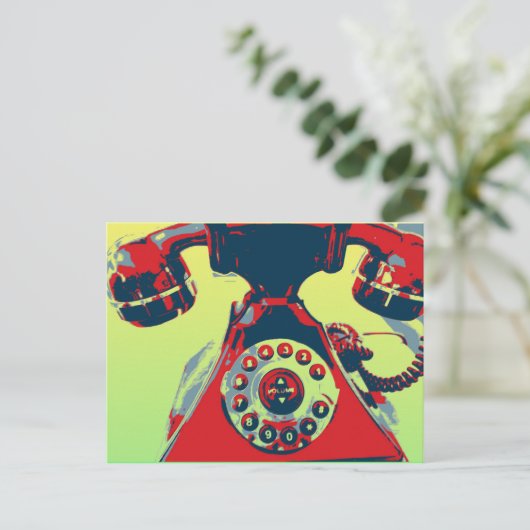 Retro Phone Postkarte (Stehend Vorderseite)