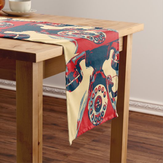 Retro Phone Table Runner Kurzer Tischläufer (Beispiel)