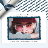 Retro Photo Blue Frame Graduation High School Ankündigung