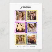 Retro Photo Collage Frames Graduation High School Ankündigung (Vorderseite)