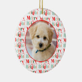 Retro Photo Merry and Bright Christmas Keramik Ornament (Rechts)