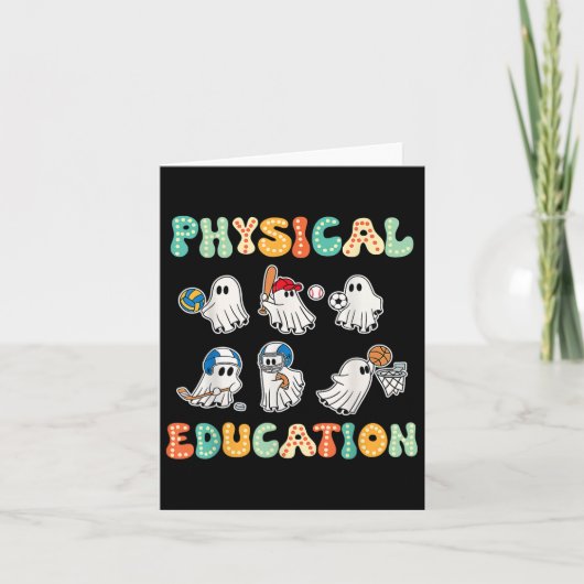 Retro Physical Bildung Halloween Ghosts Geschenk f Karte (Vorderseite)